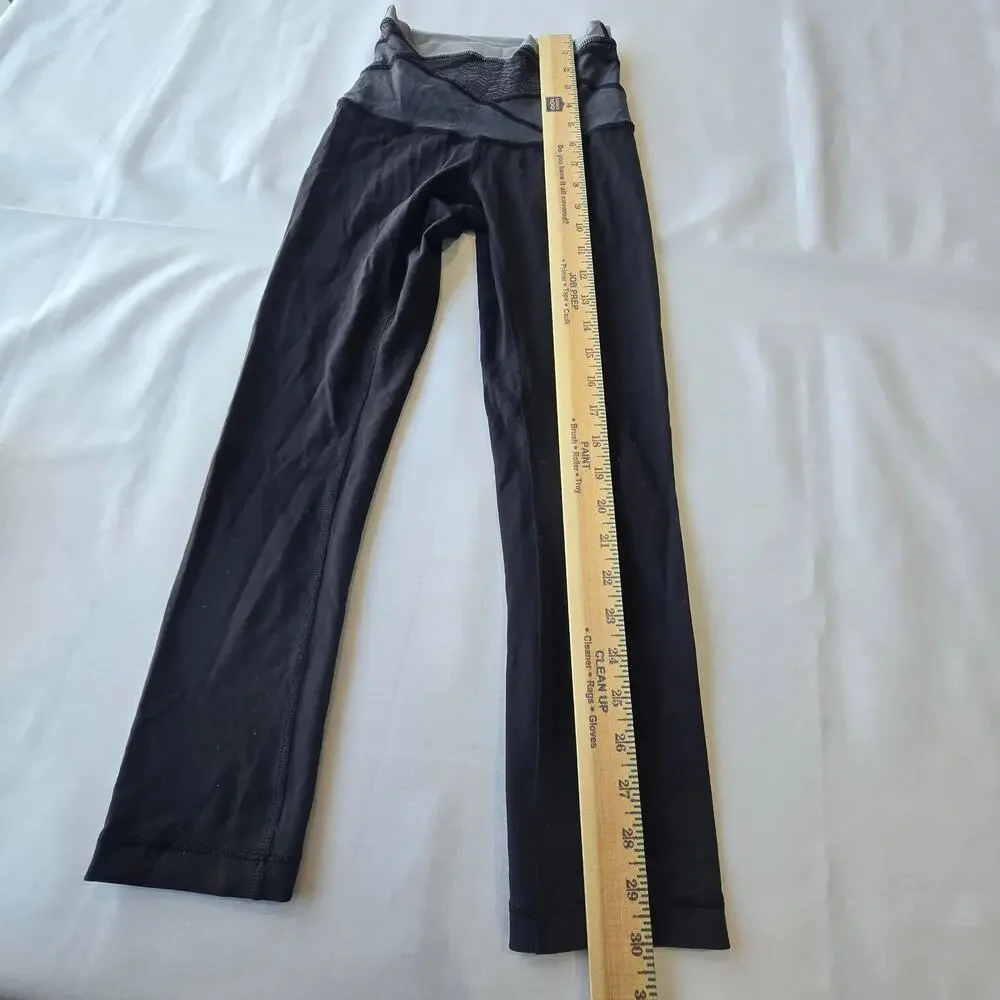 Lululemon womens Wunder Under Crop (Hi-Rise) *Full-On Luon black/gray sz 2